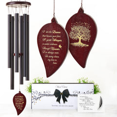 Captain Decor 32 Inch Leaf Black Wind Chimes front view