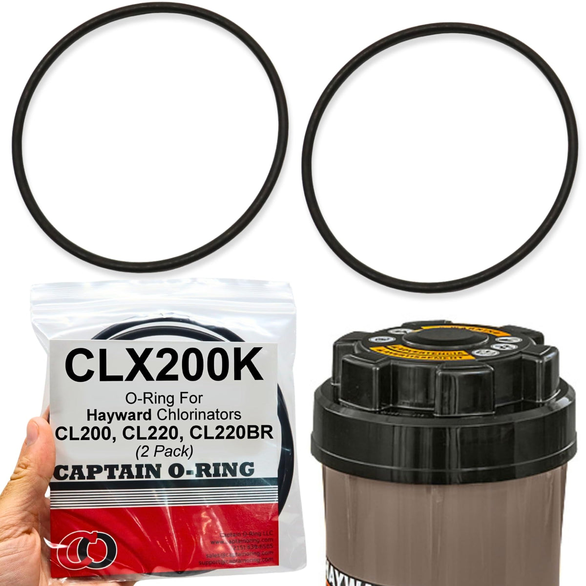 Captain O-Ring CLX200K replacement O-Ring for Hayward pools, black