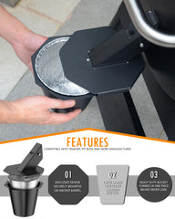 CaptainGrill Grease Bucket side view with 12 liners