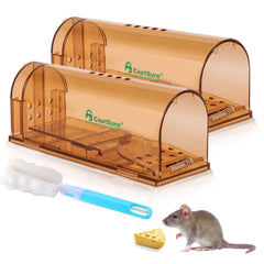 CaptSure humane mouse trap front view with locking mechanism
