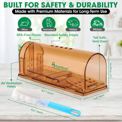 CaptSure humane mouse trap side view showcasing air holes