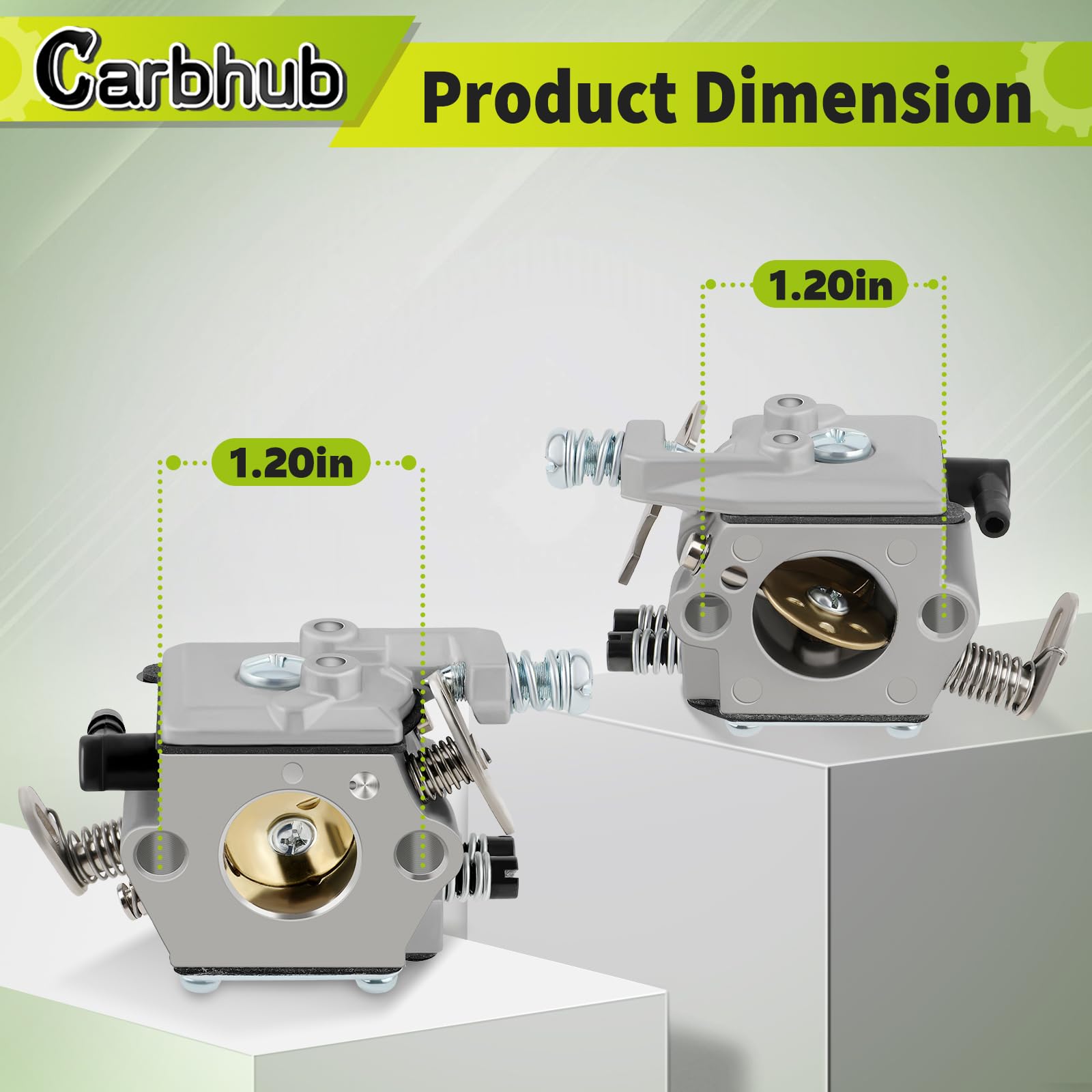 Carbhub Carburetor side view with intake manifold