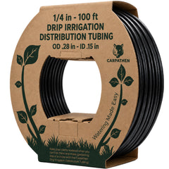 CARPATHEN 1/4" black drip irrigation tubing 100 ft roll