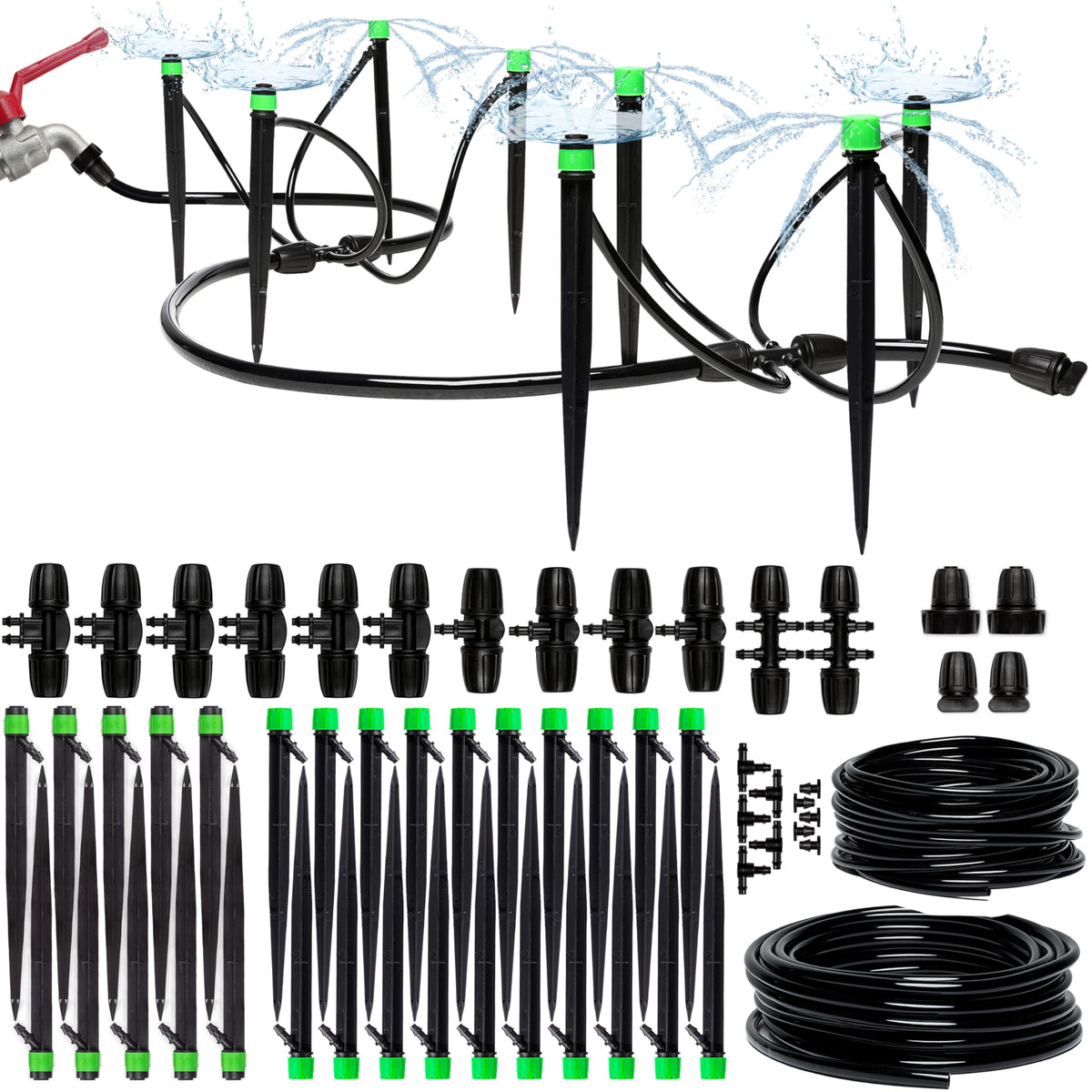 CARPATHEN Drip Irrigation System Kit with tubing and emitters