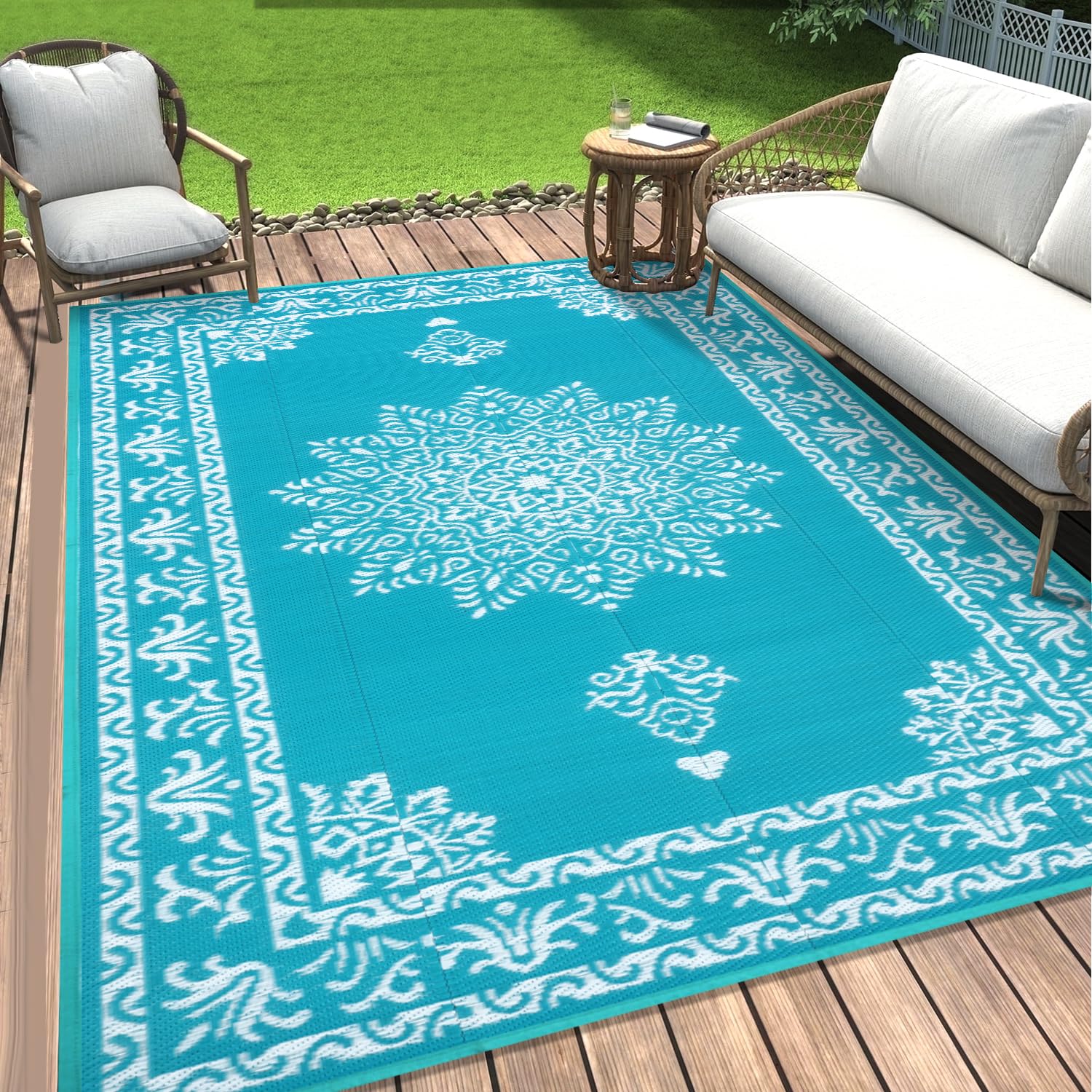 Carrying storage bag included with outdoor rug