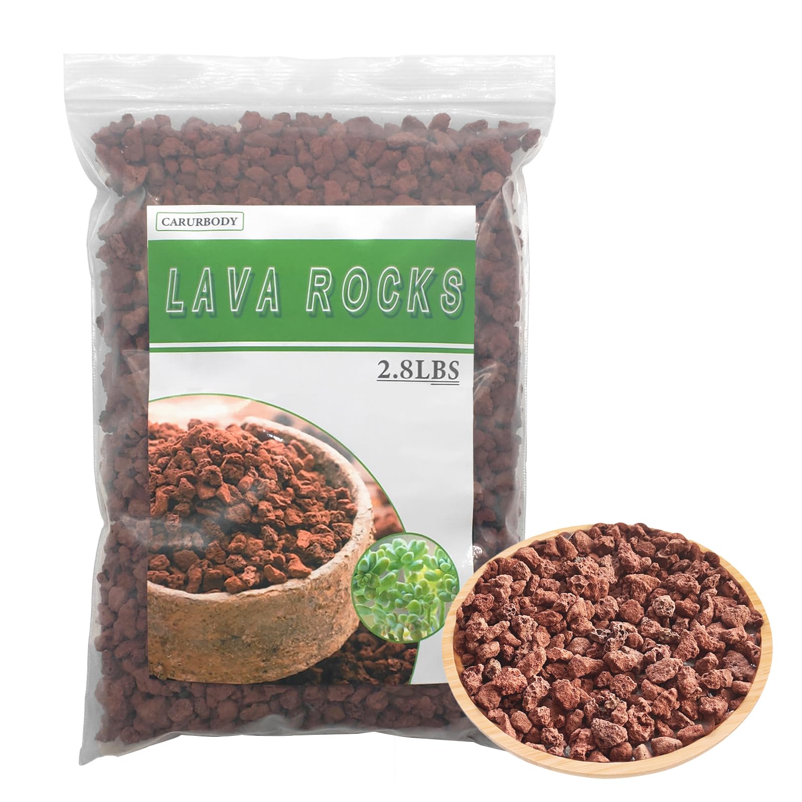 CARURBODY Red Lava Rocks 2.8LBS front view