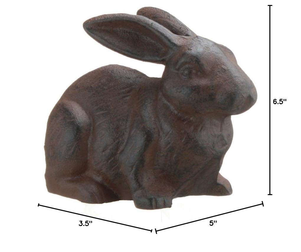 Cast iron rabbit figure used as a doorstop