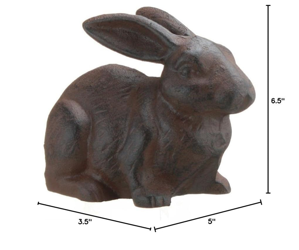 Cast iron rabbit figure used as a doorstop