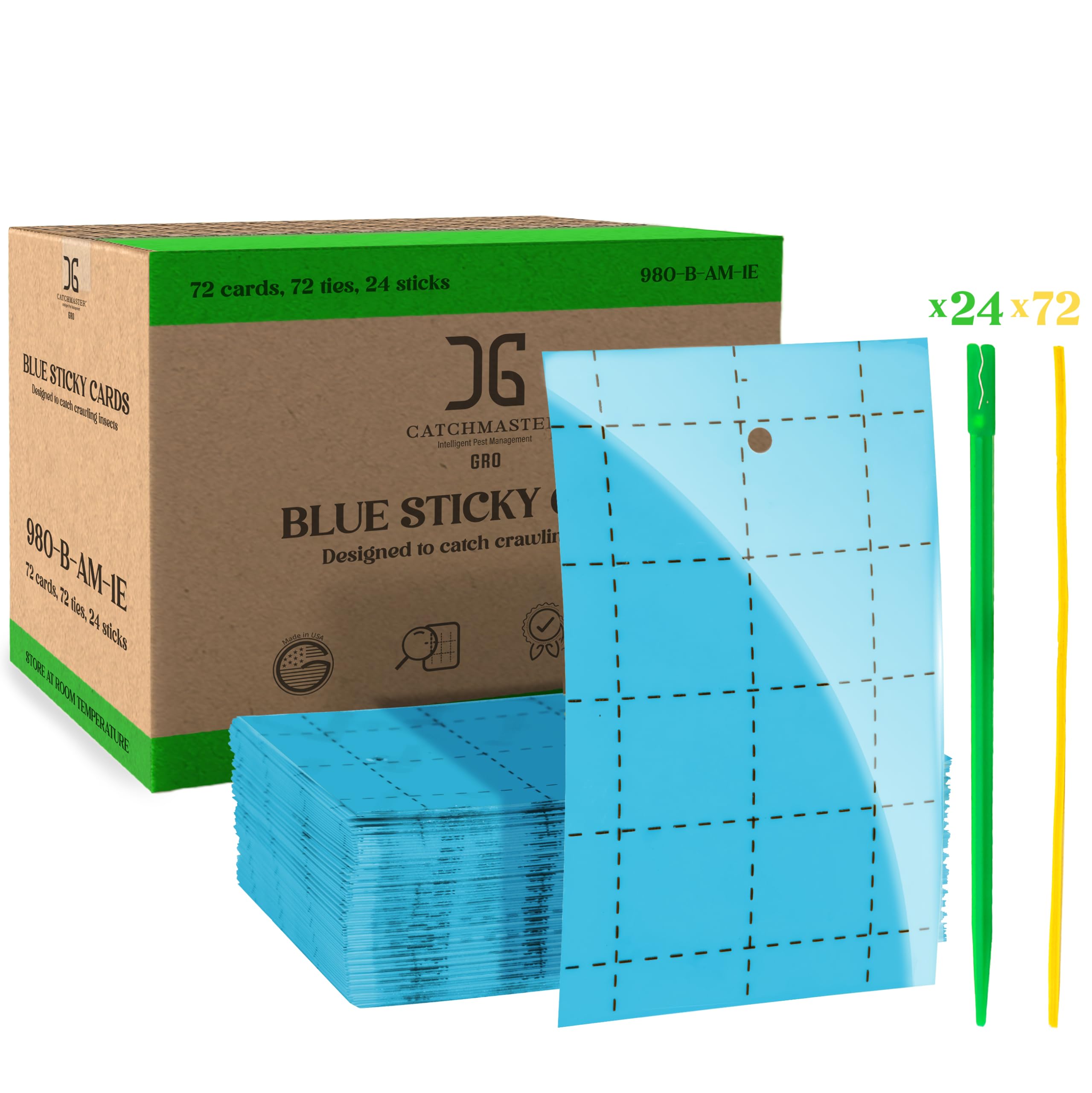 Catchmaster Blue Double Sided Sticky Traps 72 Pack front view