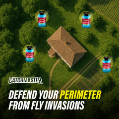 Catchmaster fly trap installed in outdoor setting