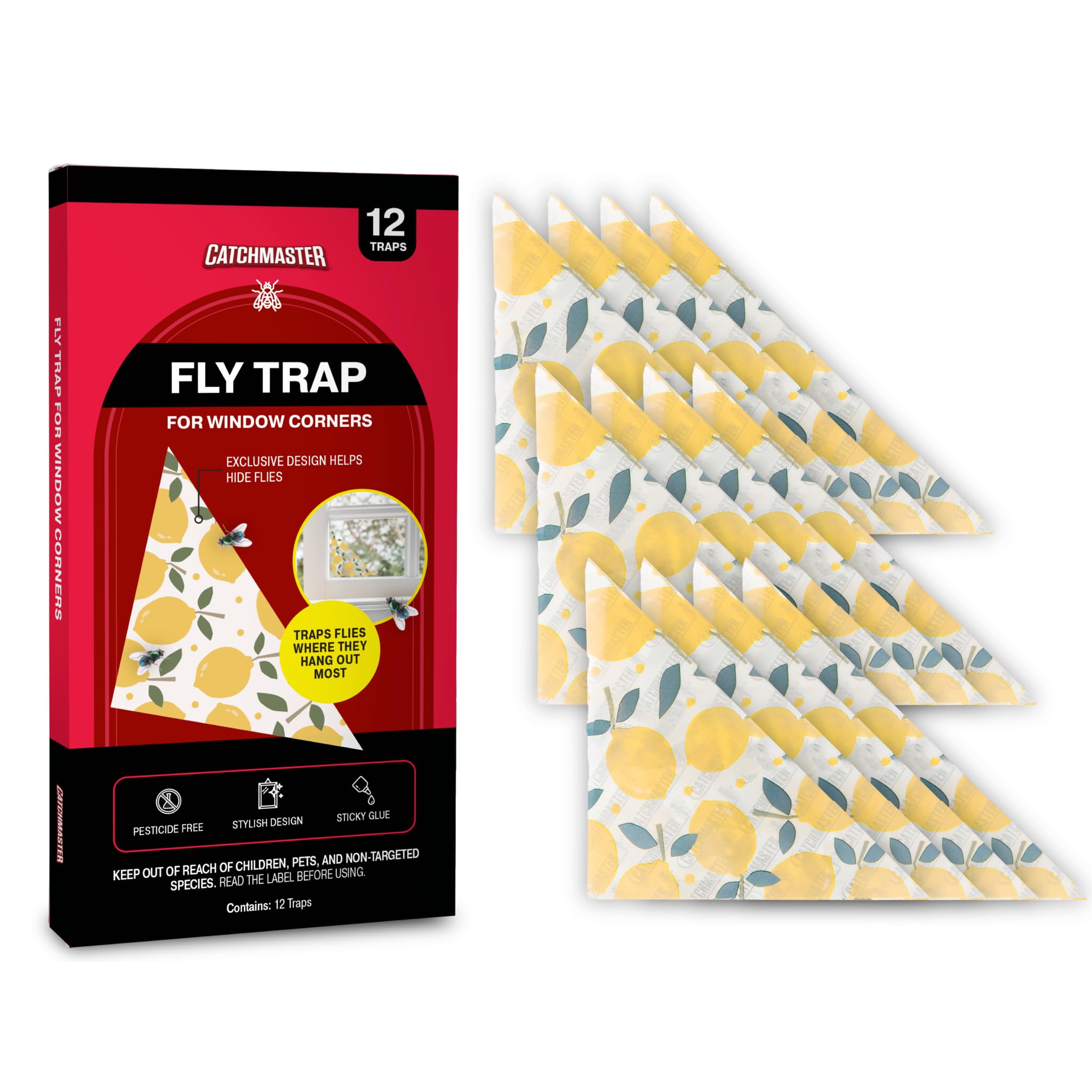 Catchmaster Fly Traps 12PK Lemon Yellow front view