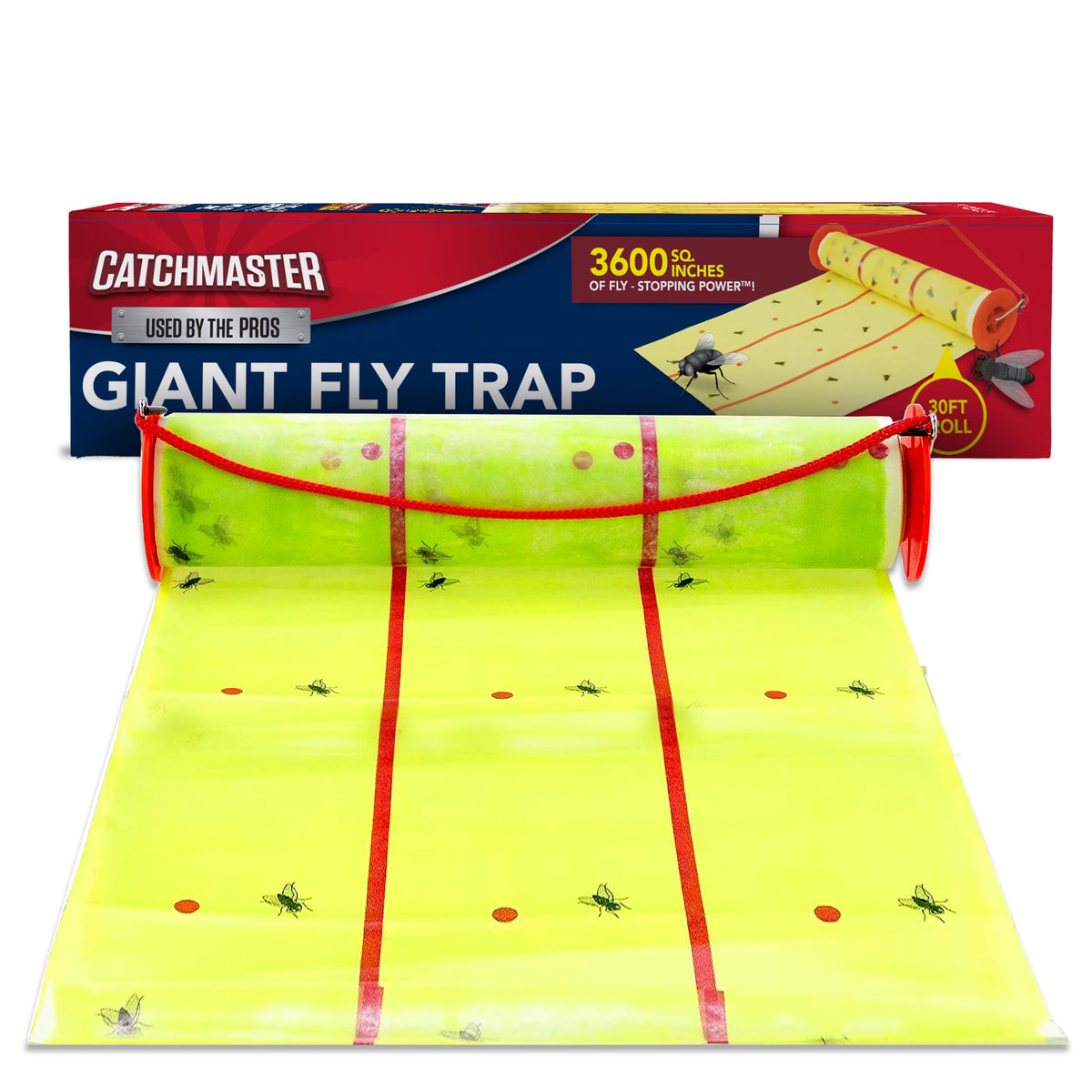 Catchmaster Giant Fly Glue Trap 30ft roll, yellow packaging