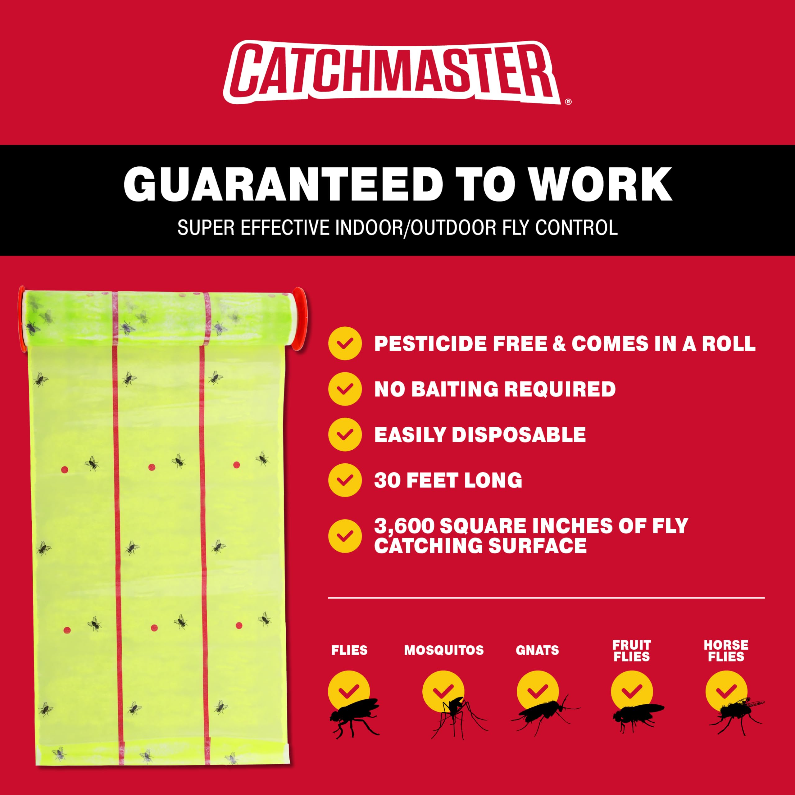 Catchmaster Giant Fly Glue Trap hung in outdoor setting
