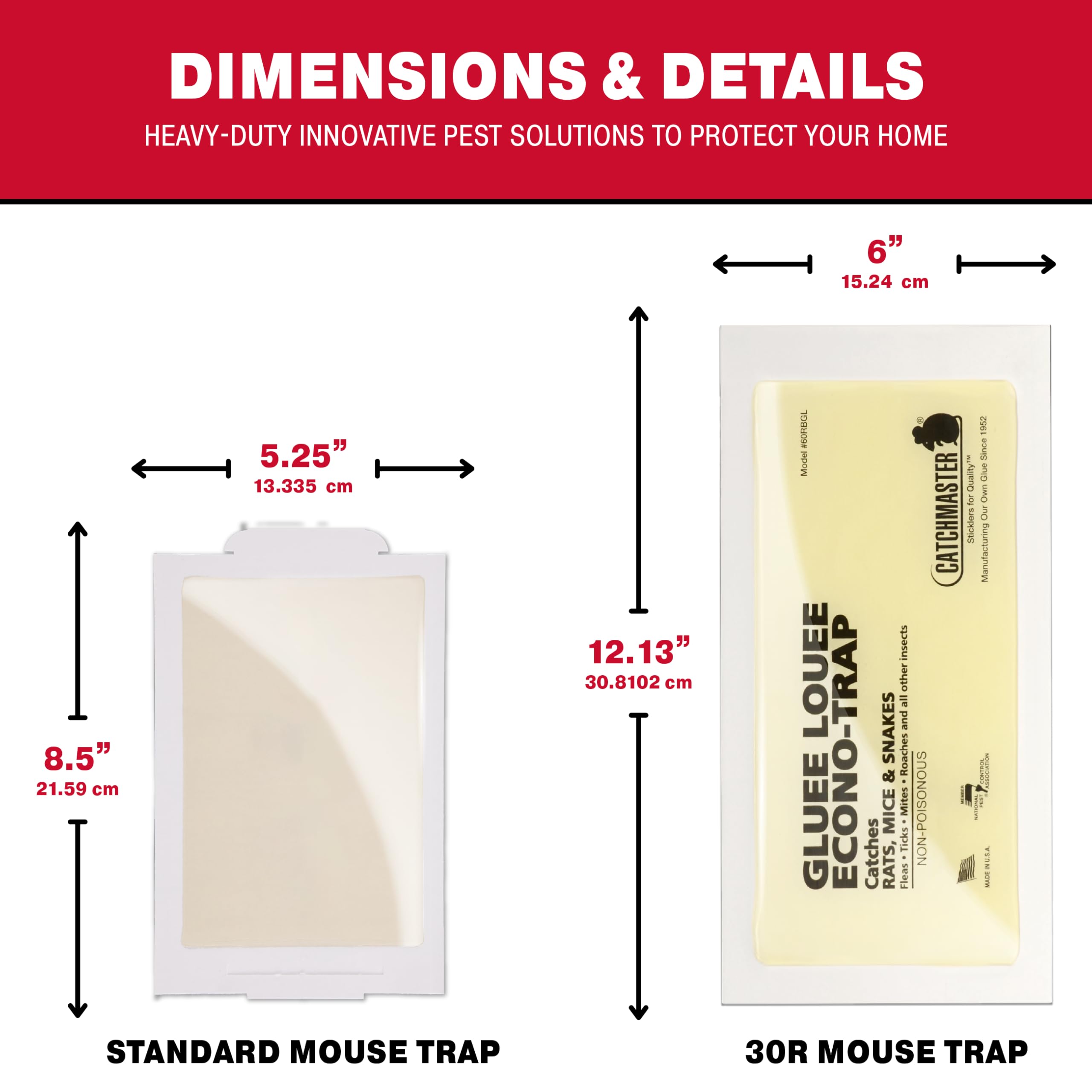 Catchmaster Glue Trap in use along a baseboard