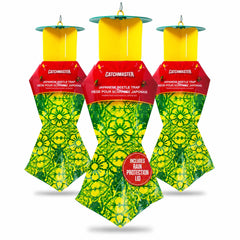 Catchmaster Japanese Beetle Traps 3-Pack with dual lures and collection bags