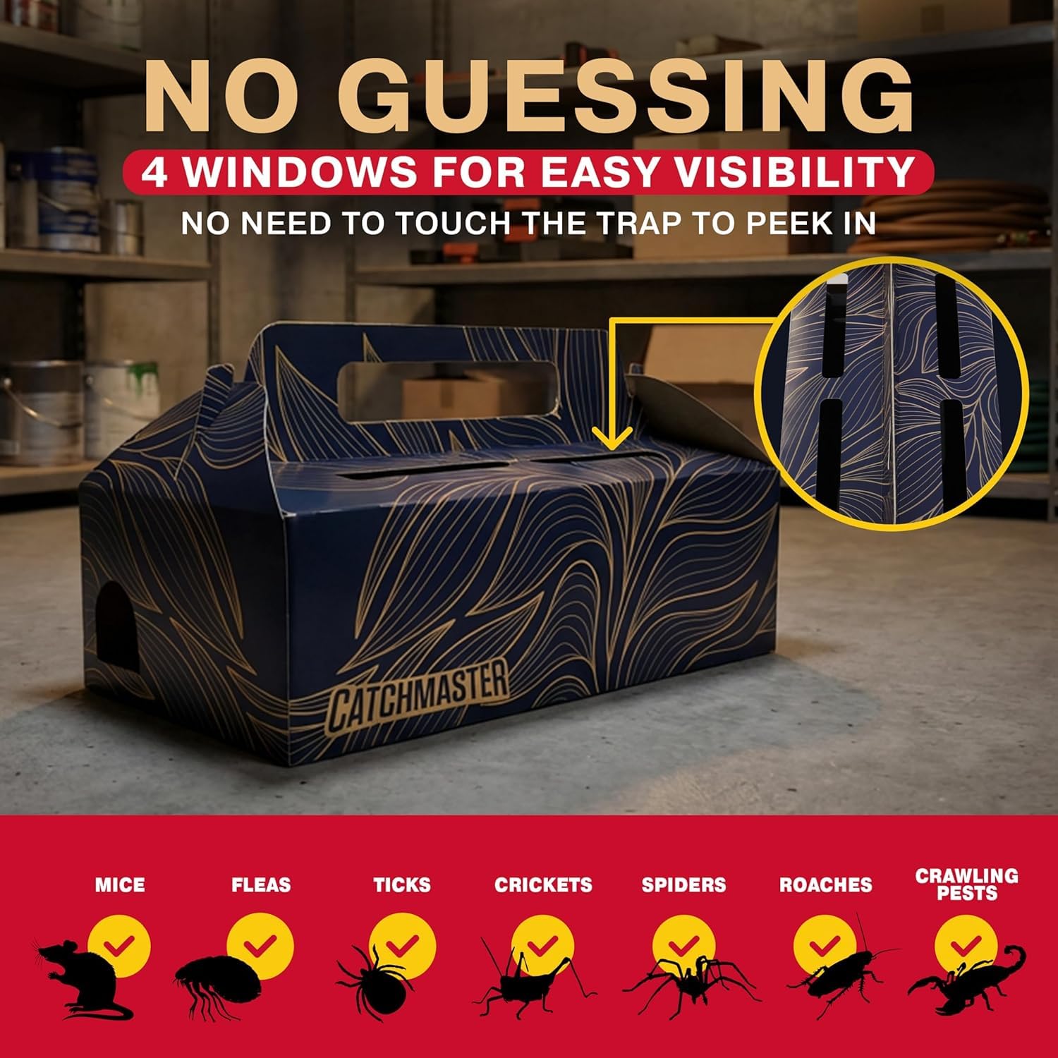 Catchmaster Mouse & Insect Glue Trap displaying covered design