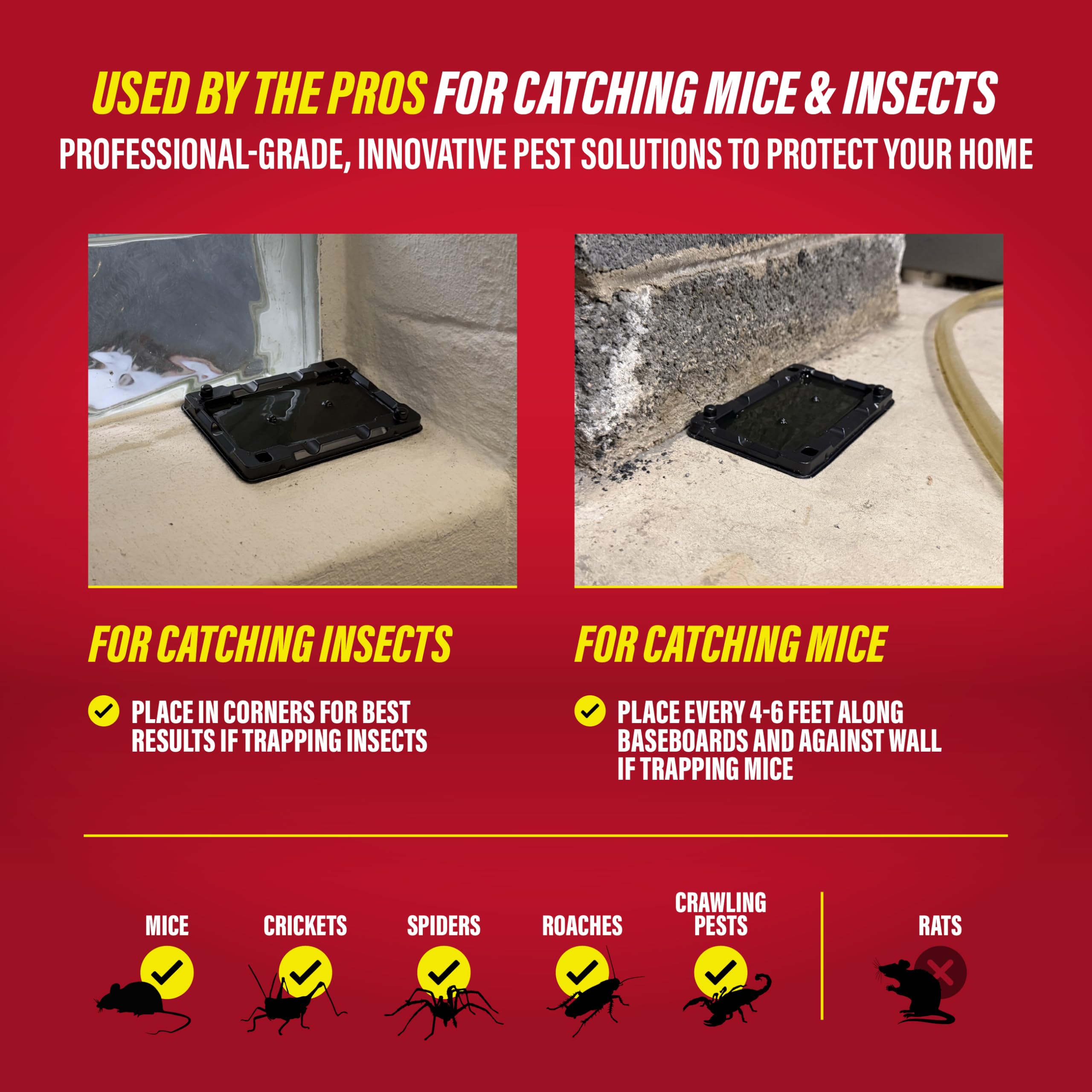 Catchmaster Mouse & Insect Glue Trap in bathroom setting