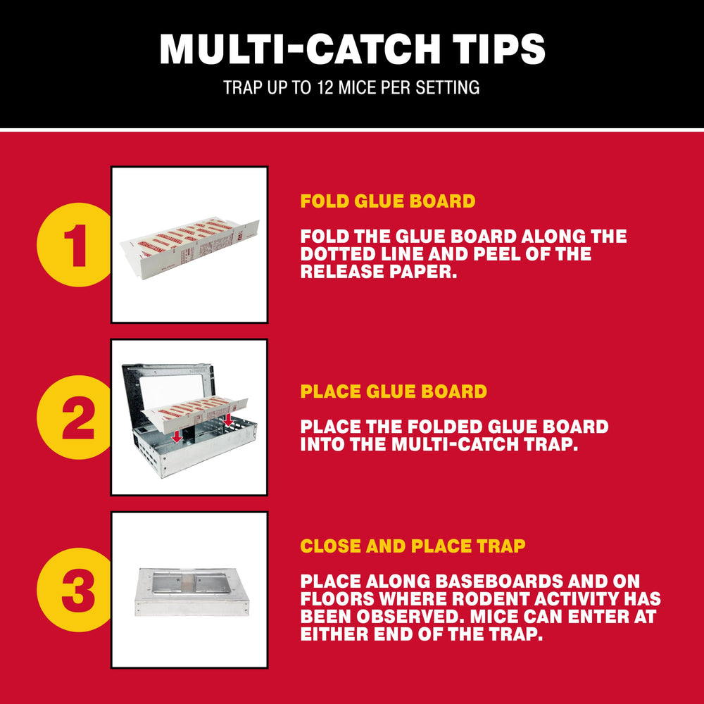 Catchmaster mouse trap placed against wall