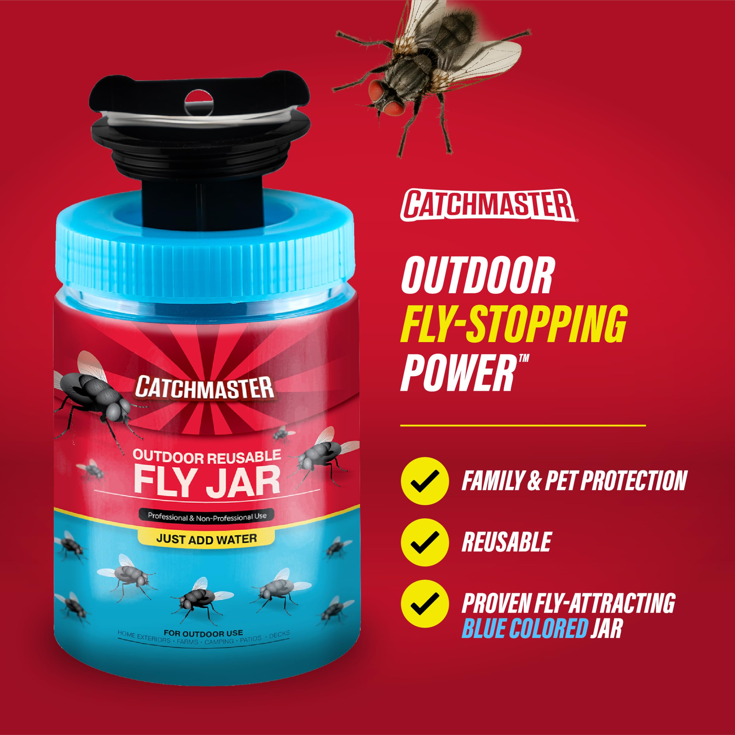 Catchmaster outdoor fly trap packaging