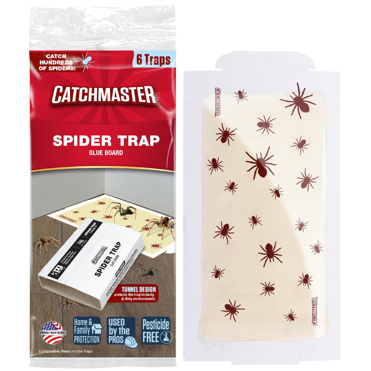 Catchmaster Spider Traps Glue Boards 6-Pack front view