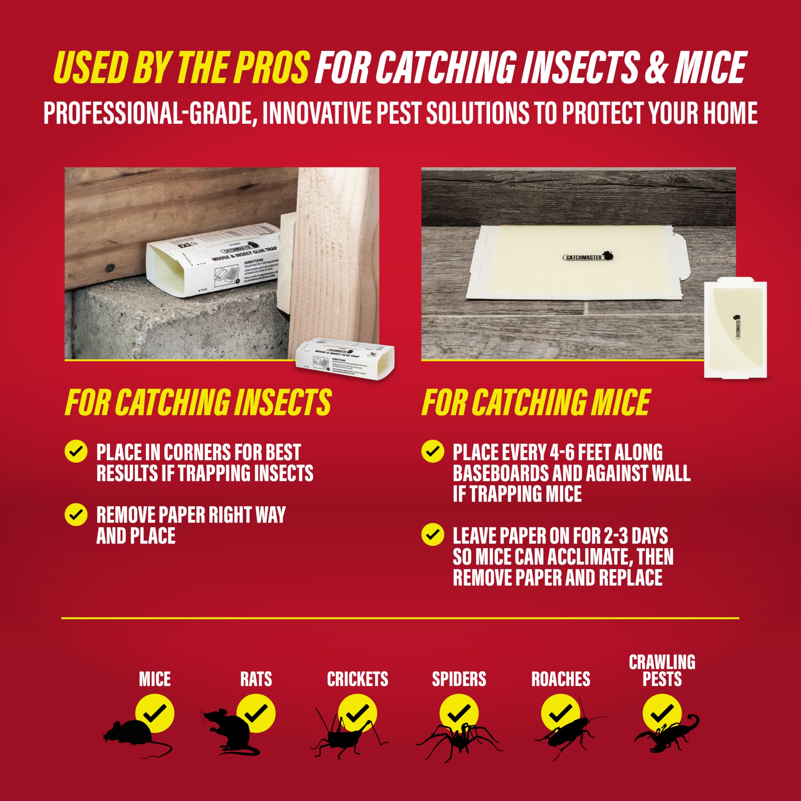 Catchmaster Super Glue Traps in a residential setting