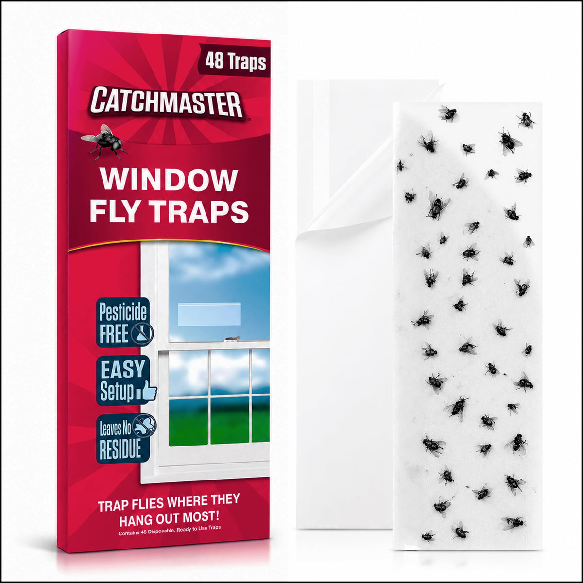 Catchmaster Window Fly Traps 48 pack front view