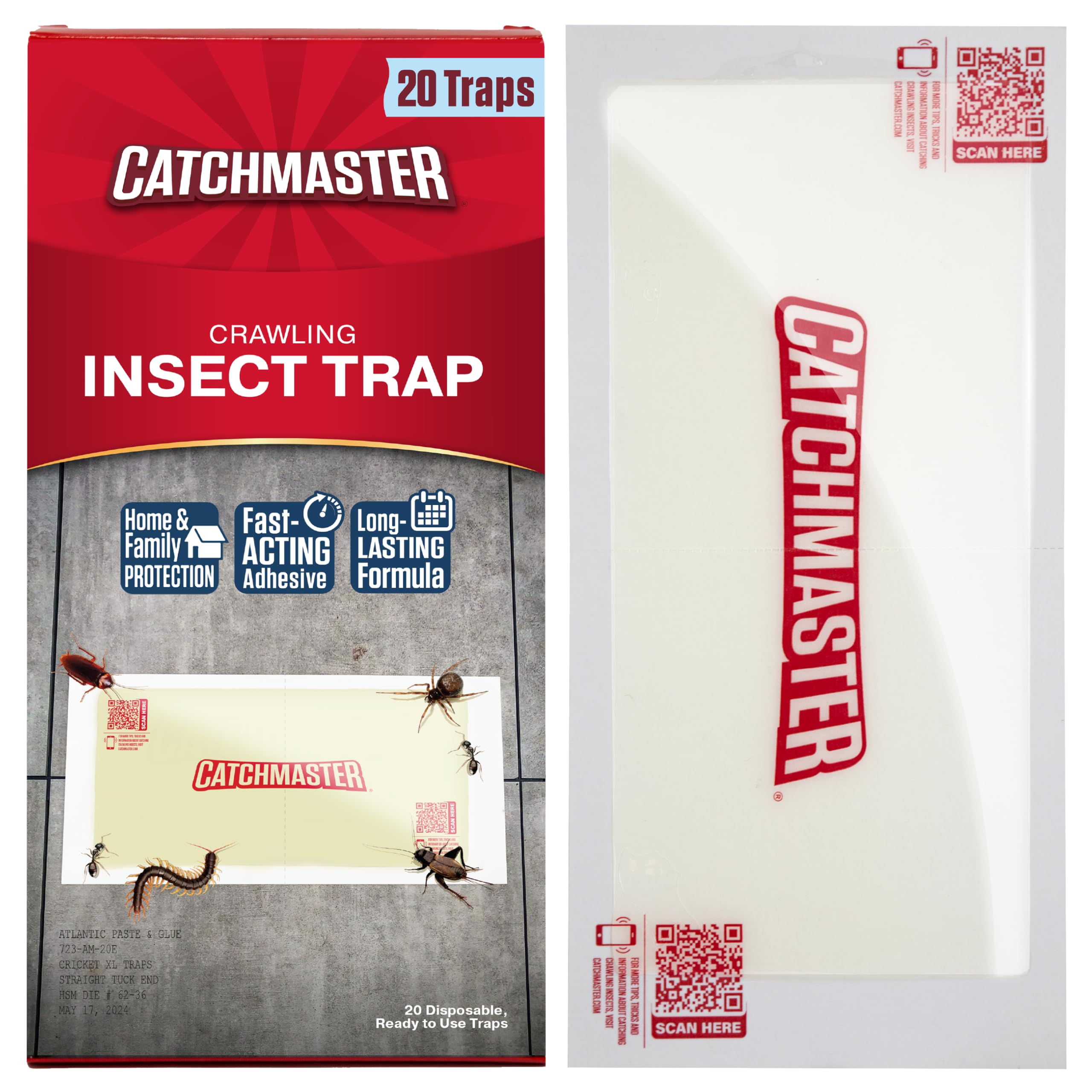 Catchmaster XL Extra-Strength Crawling Insect Glue Trap front view