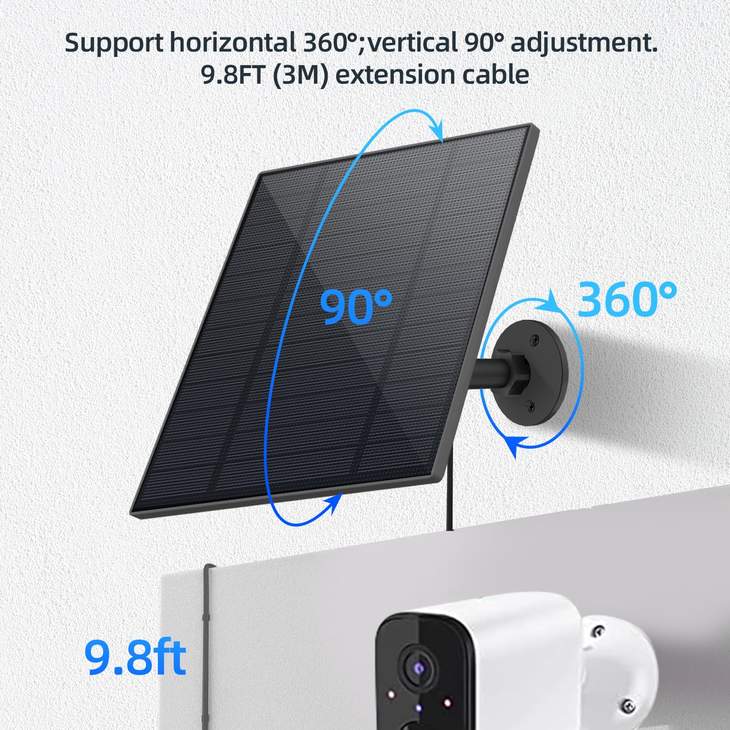 Catgod 5W Solar Panel with 9.8ft cable shown