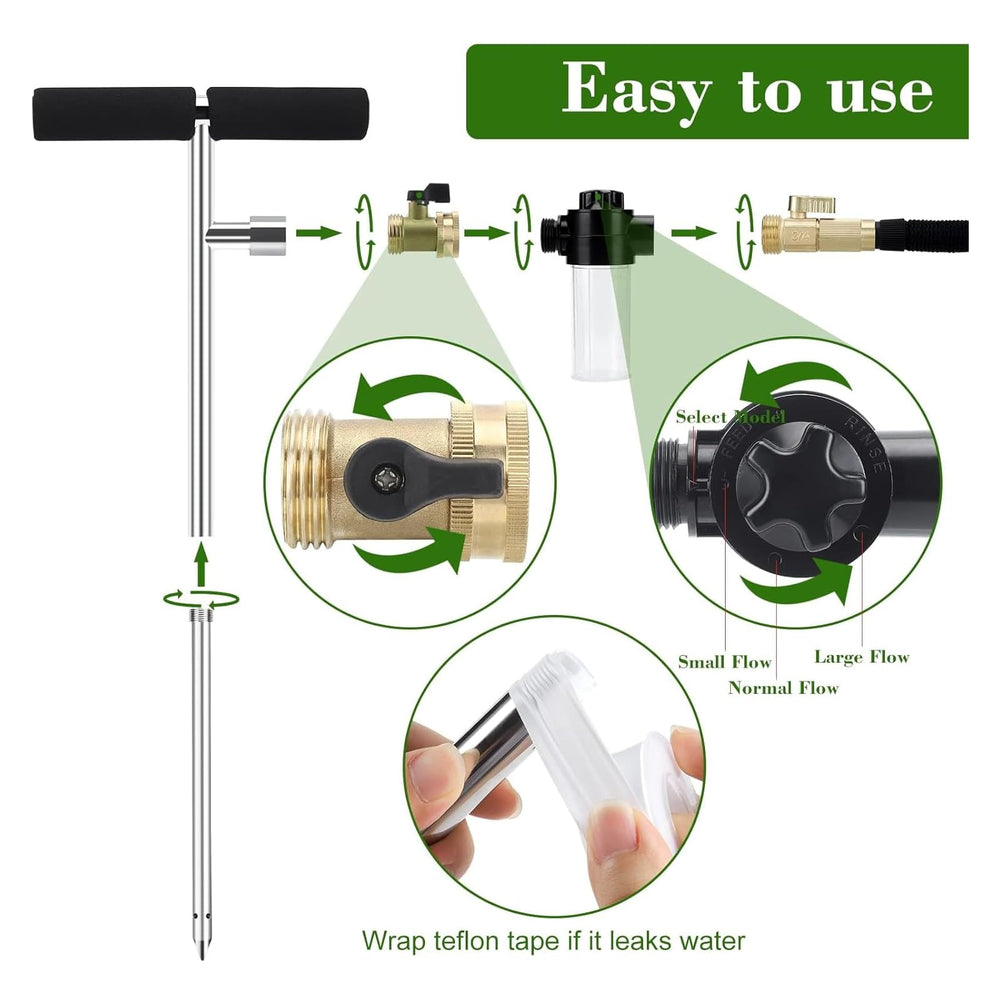 Caulimo deep root watering tool demonstrating soil aeration capability