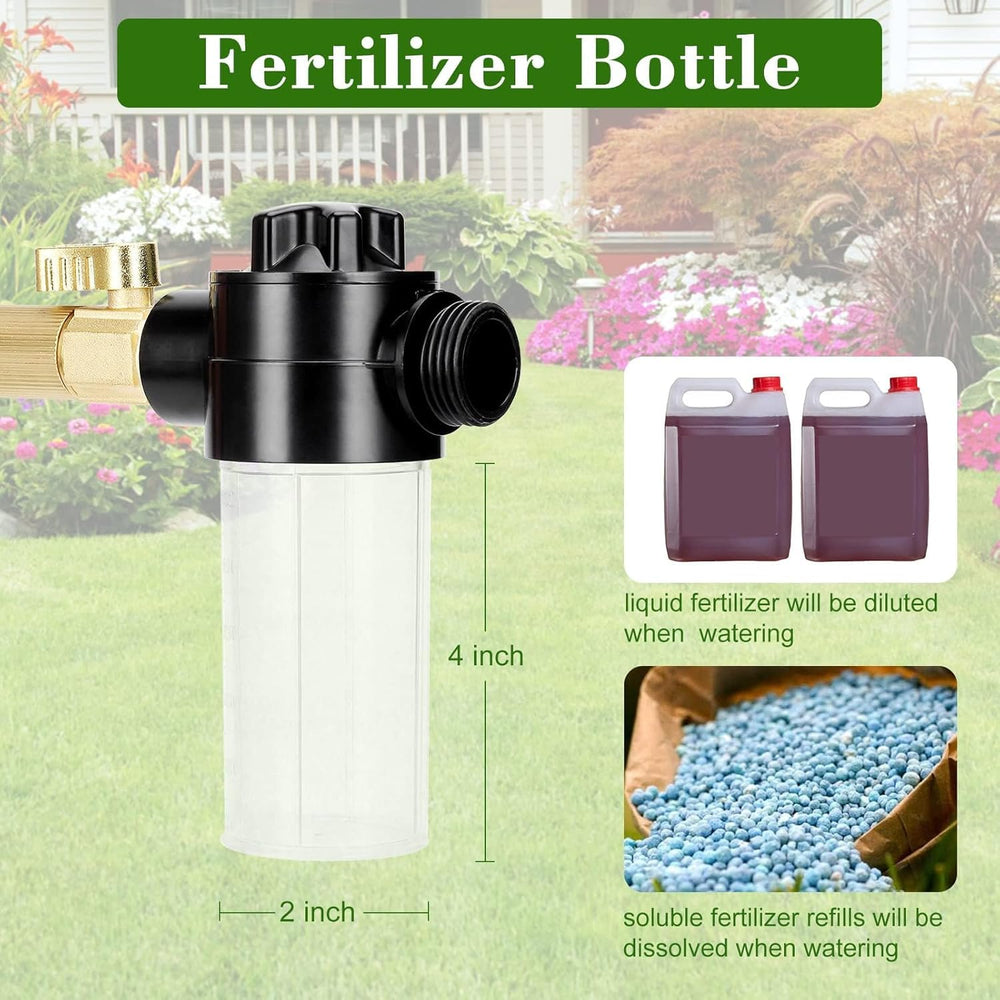 Caulimo deep root watering tool with fertilizer bottle attached