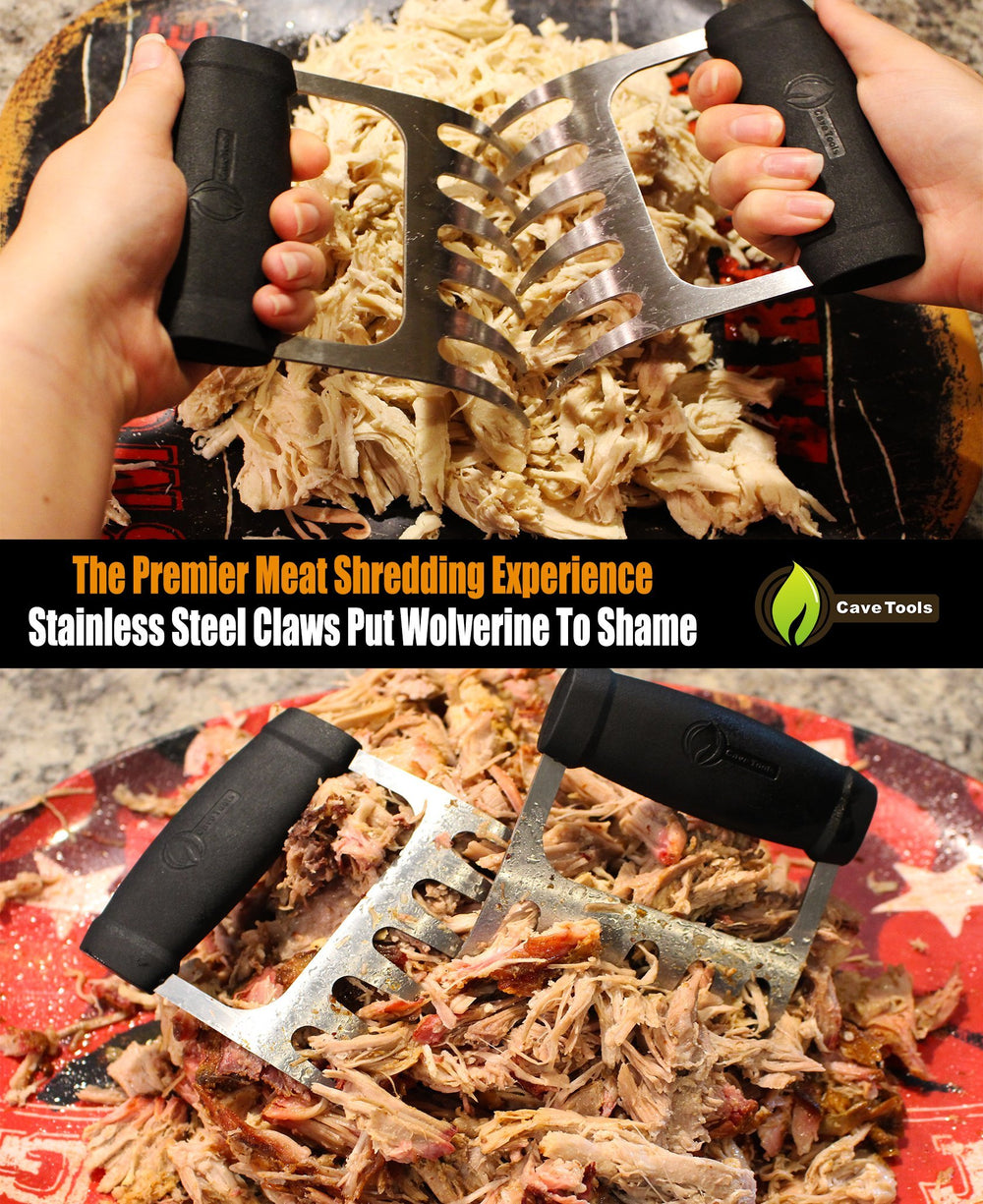 Cave Tools Meat Claws in use shredding pulled pork