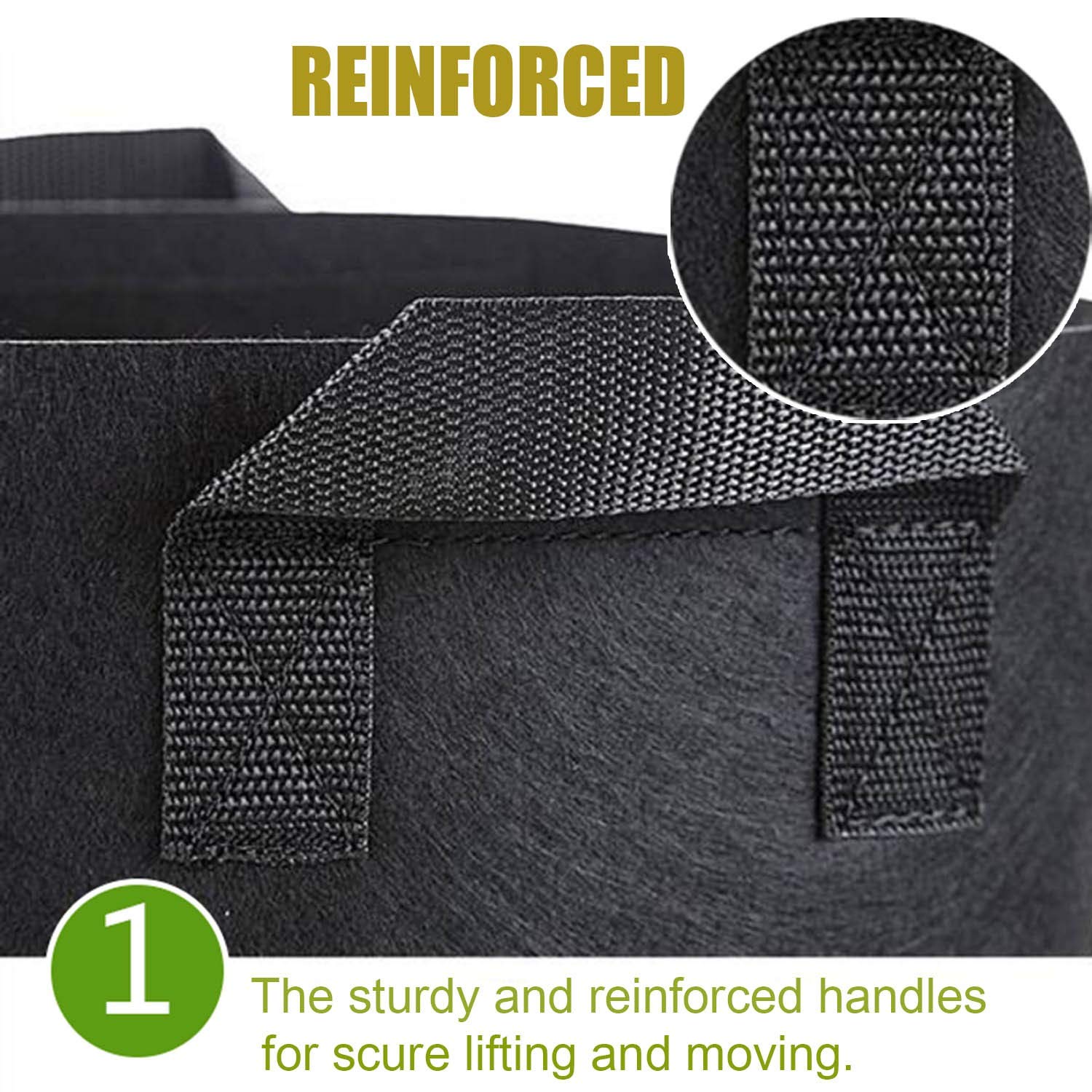 Cavisoo 10-Pack Grow Bags in black fabric