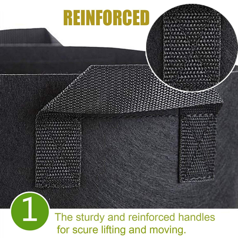 Cavisoo 10-Pack Grow Bags in black fabric