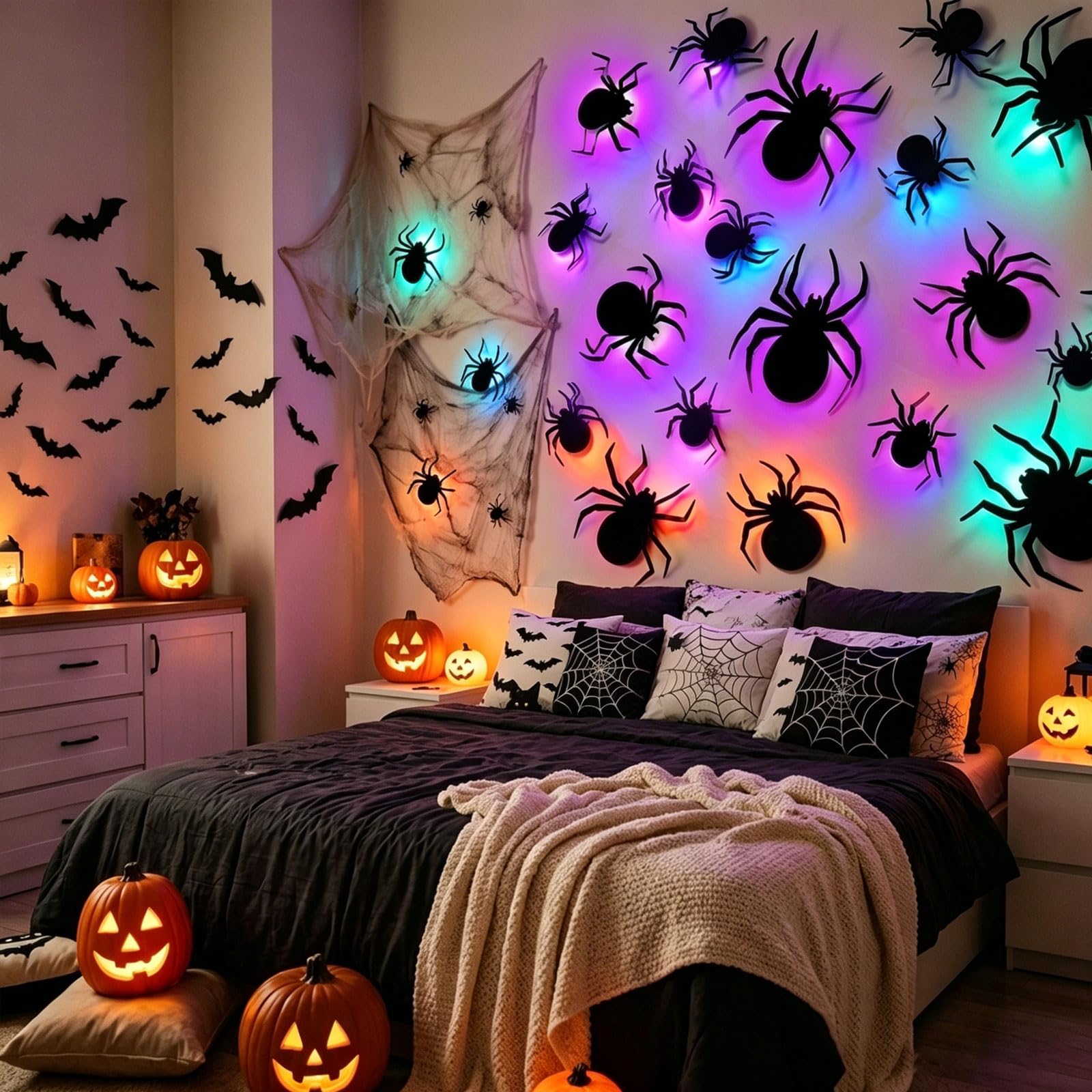 CCINEE spider stickers with LED lights flashing