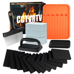 CCTVRTV Griddle Cleaning Kit 20 pcs with scraper and pads