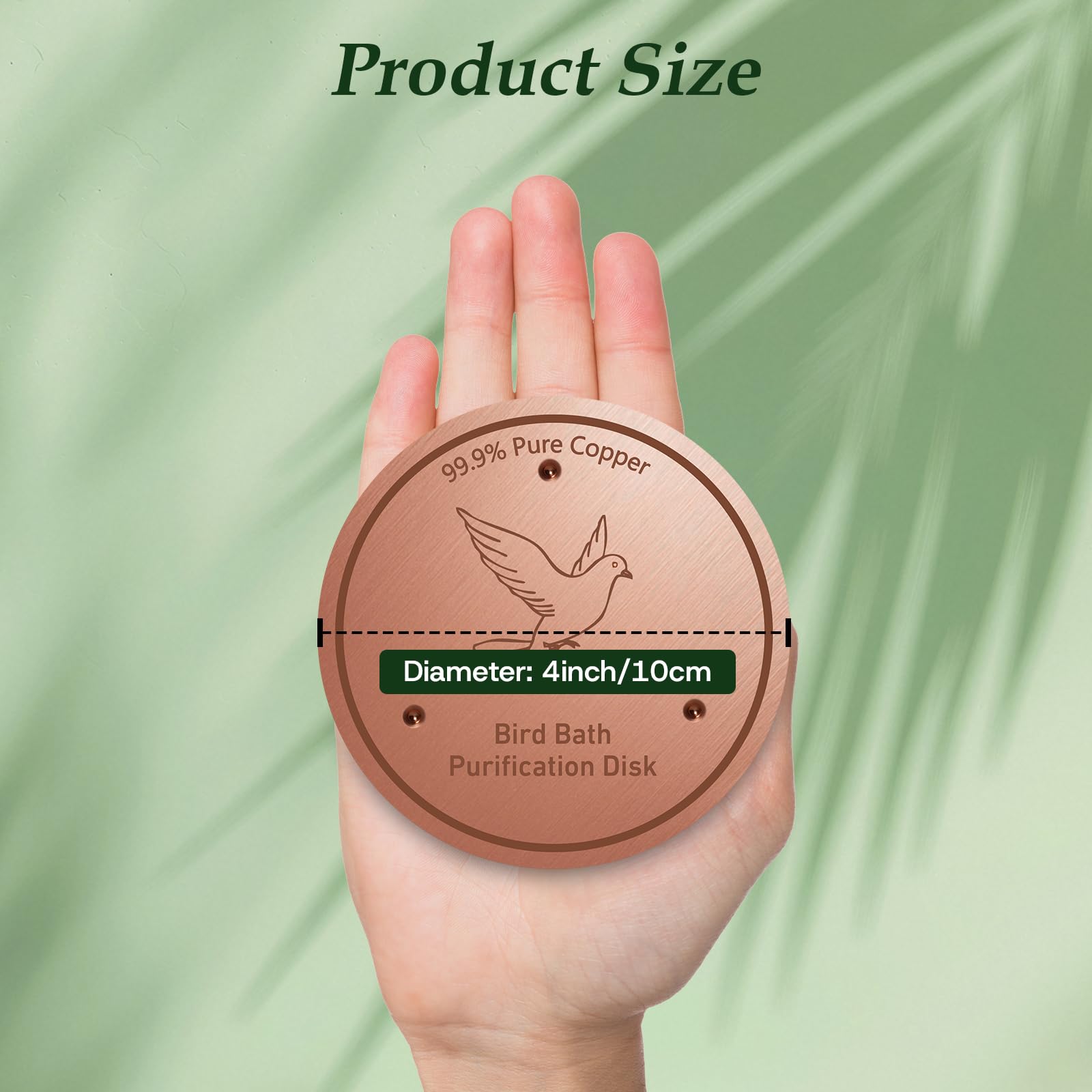 CDHSBJH Bird Bath Copper Disk with birds