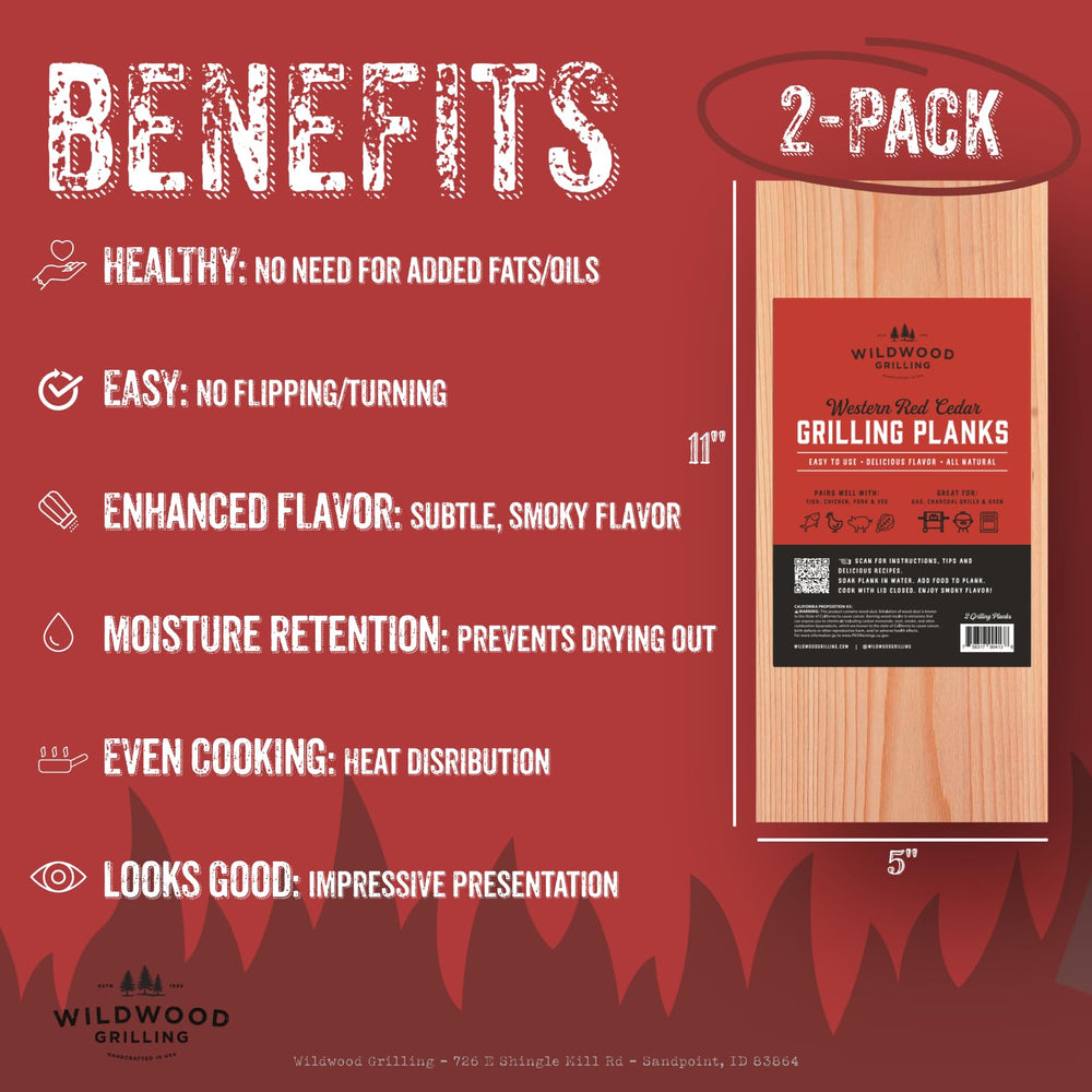 Cedar grilling planks on a grill with salmon