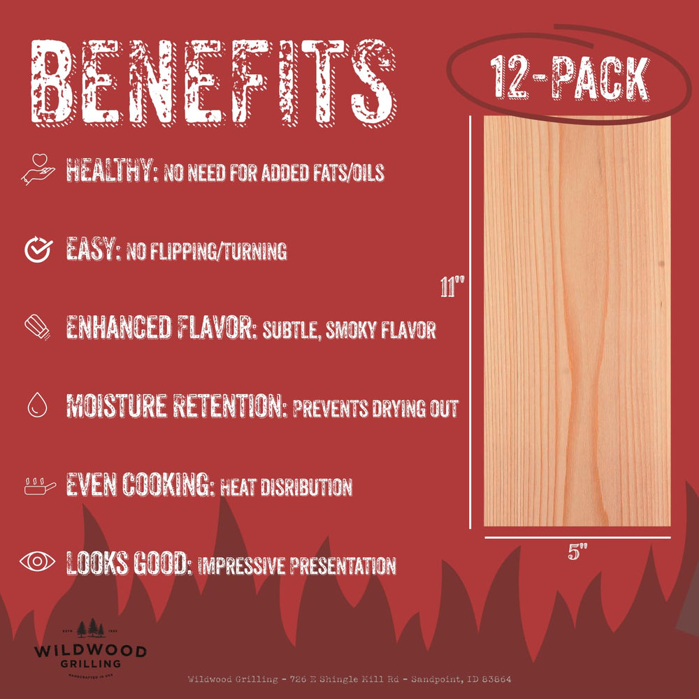 Cedar Planks paired with chicken and vegetables on grill