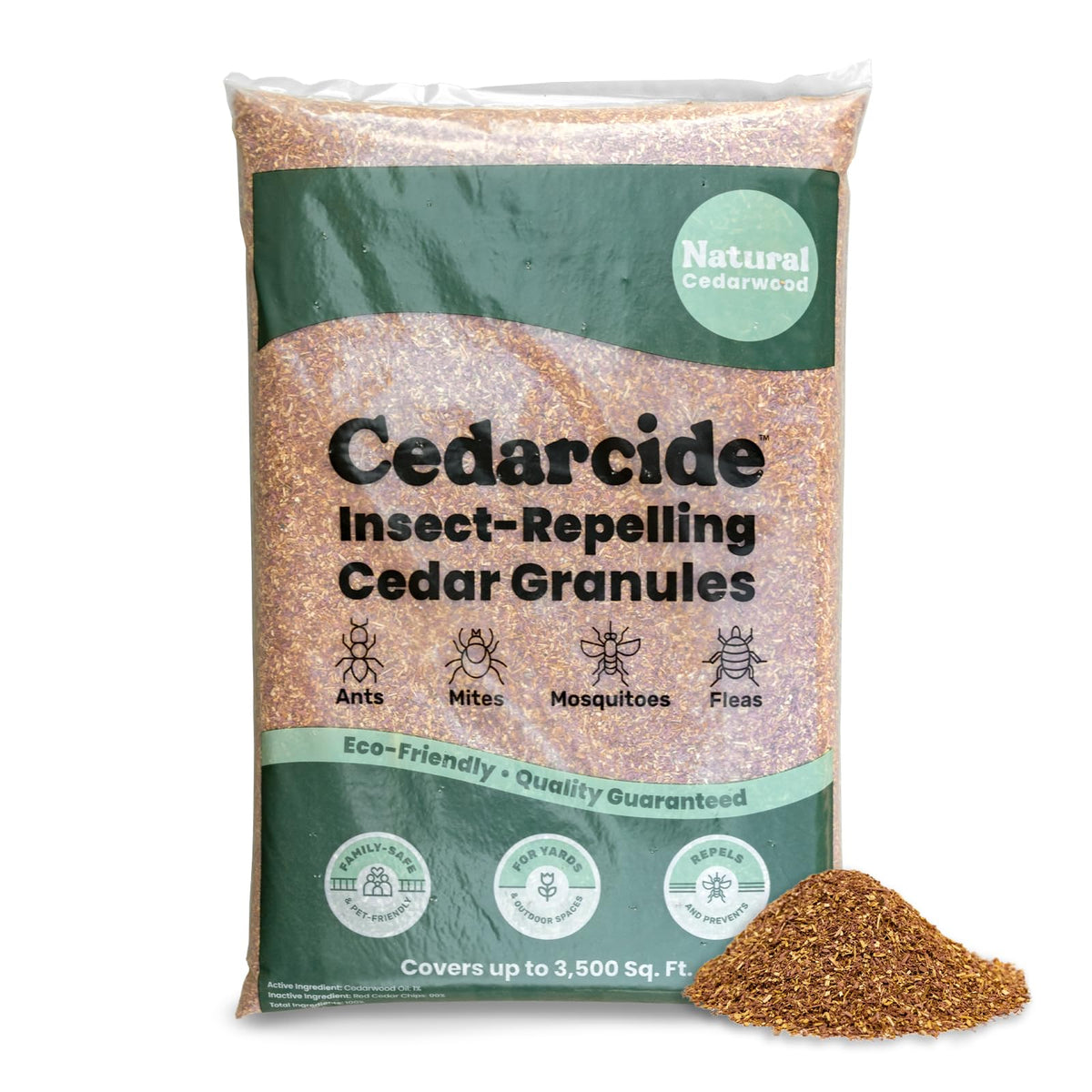 Cedarcide Cedar Granules 8 lbs bag front view