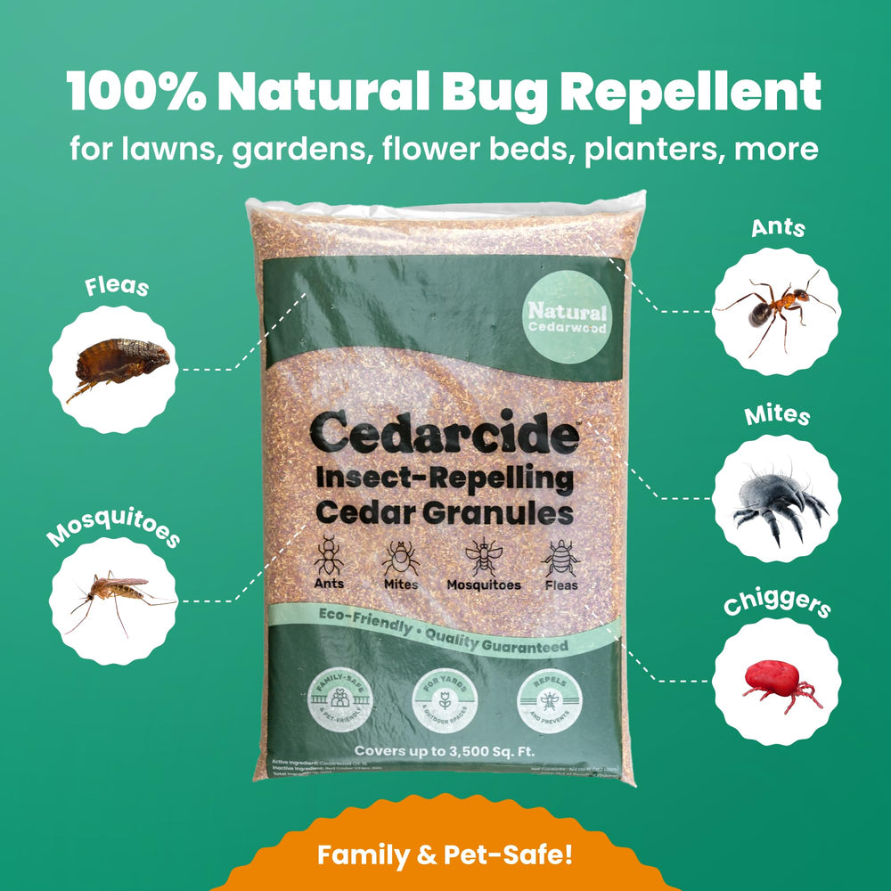 Cedarcide Cedar Granules in a natural setting