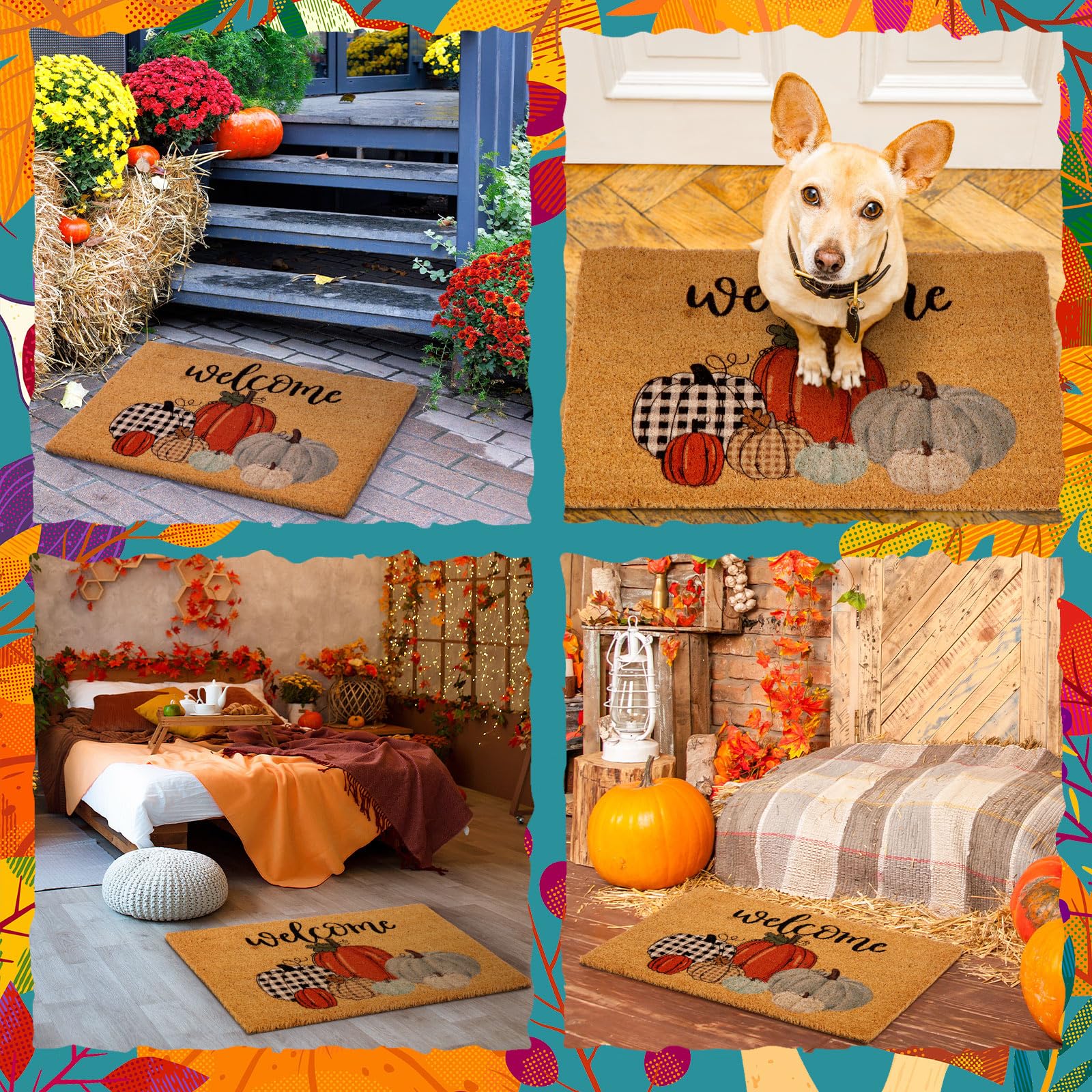Ceenna Fall Doormat showcasing its stain-resistant feature