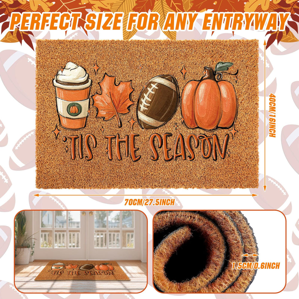 Ceenna Fall Pumpkin Doormat displayed at an entrance