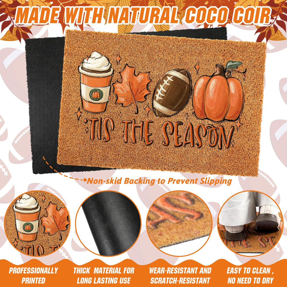 Ceenna Fall Pumpkin Doormat showing non-slip base