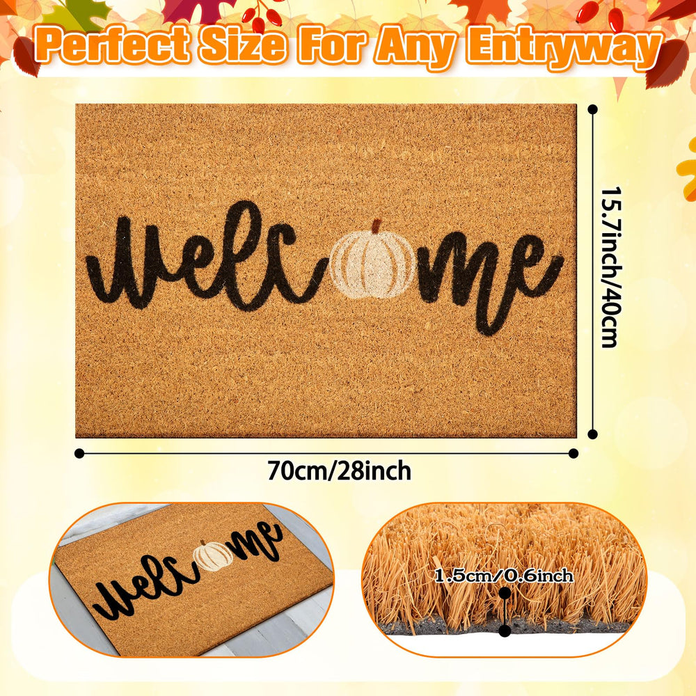 Ceenna Fall Welcome Doormat showing texture and coir material