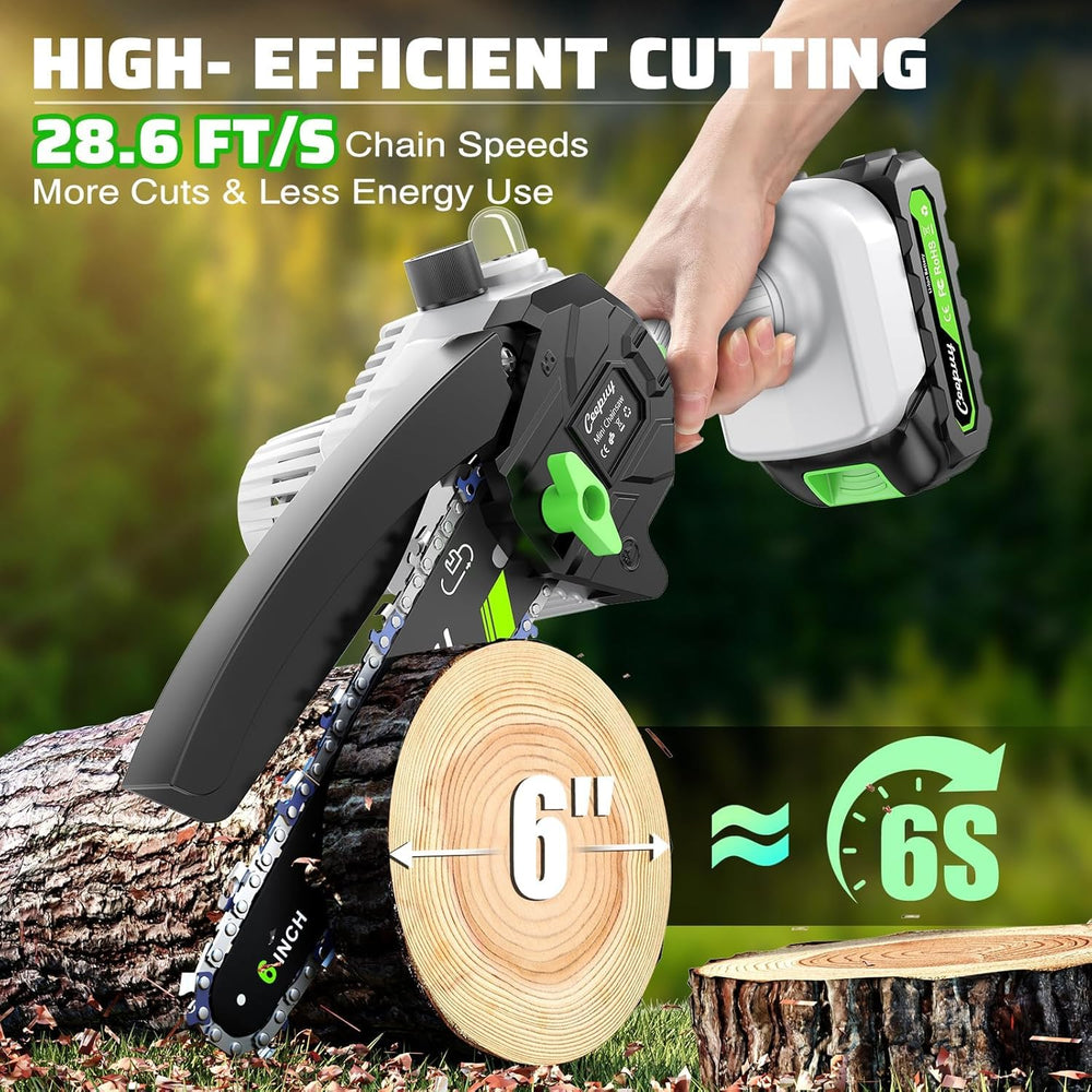 CEEPUY Mini Chainsaw with battery and charger