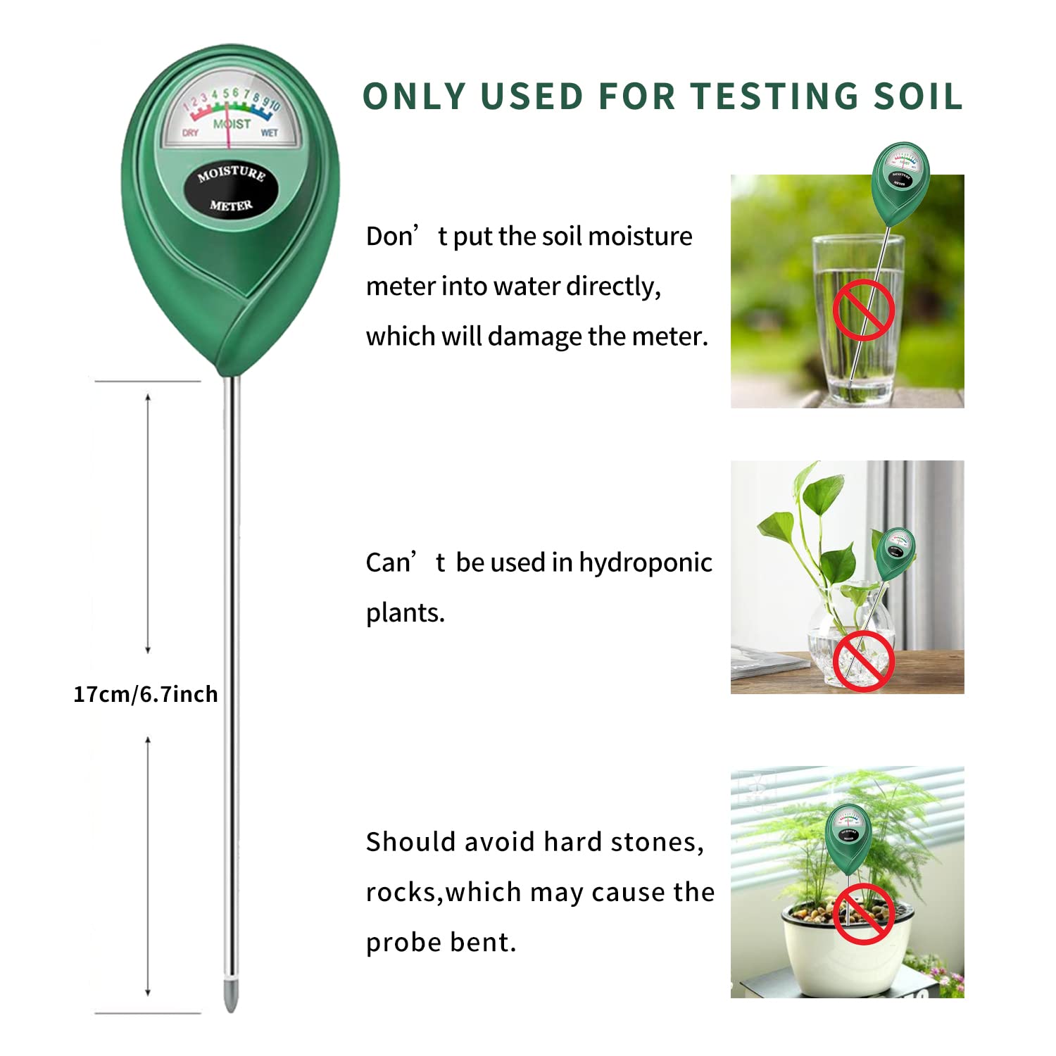 Censinda Soil Moisture Meter close-up of probe