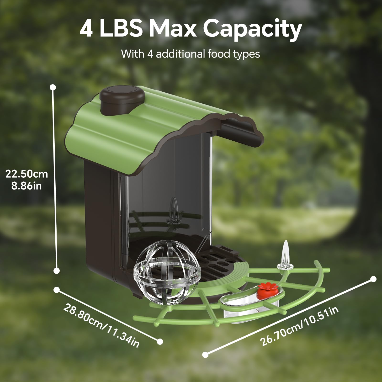 Centvicam Wild Bird Feeder showing detachable tray for cleaning