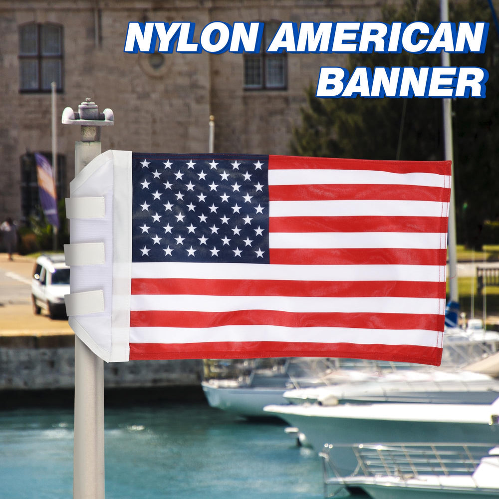 Ceoighe flag holder with hook loop strips shown