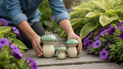 Ceramic Frog Dad statue from KSZNZB with green colour