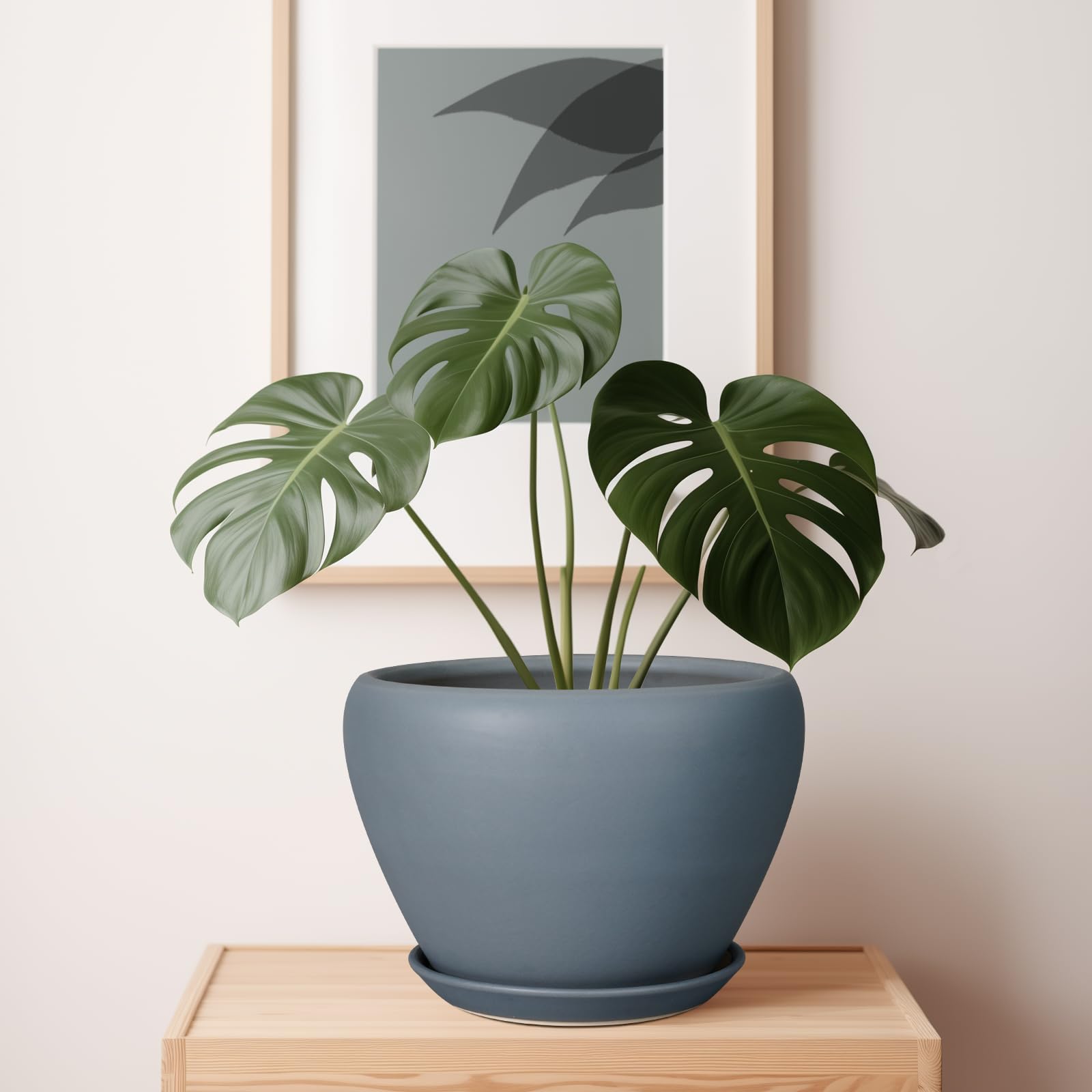 Ceramicfor 10 Inch Matte Gray Planter Pot lifestyle scene